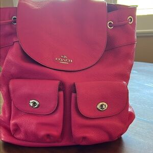Coach Pink Leather Backpack
